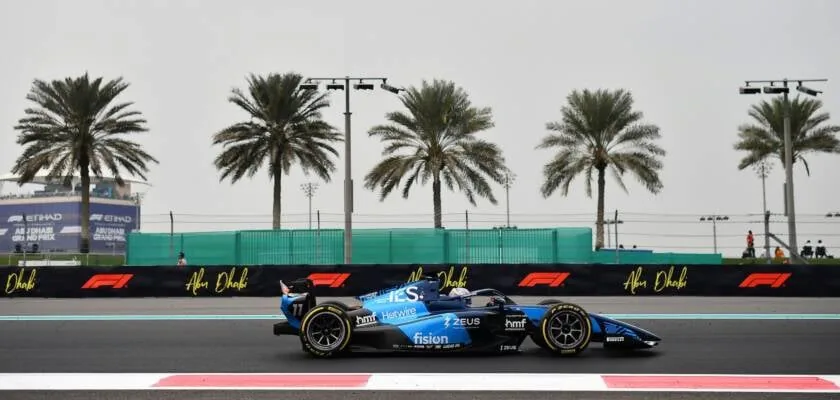 Crawford beats Mini to lead only F2 free practice in Abu Dhabi