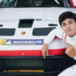 Pipo Massa accelerates in Porsche Cup at Velocitta away from father Felipe