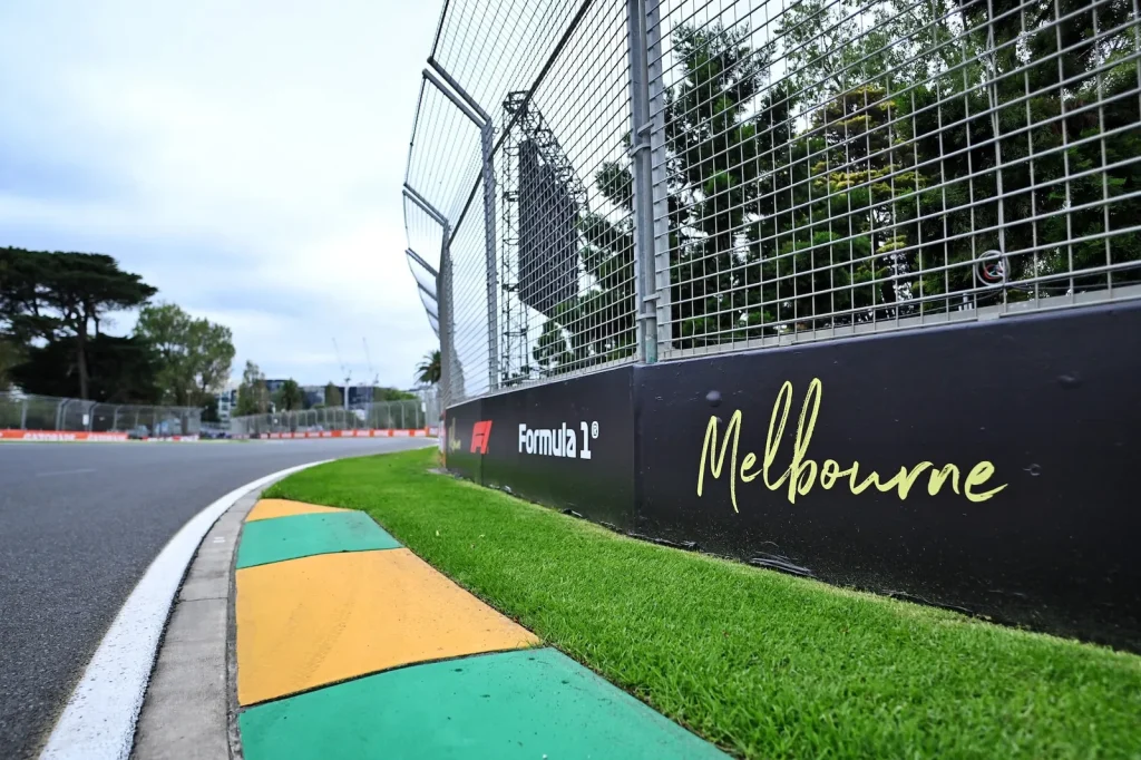 Circuit atmosphere - Melbourne branding trackside.