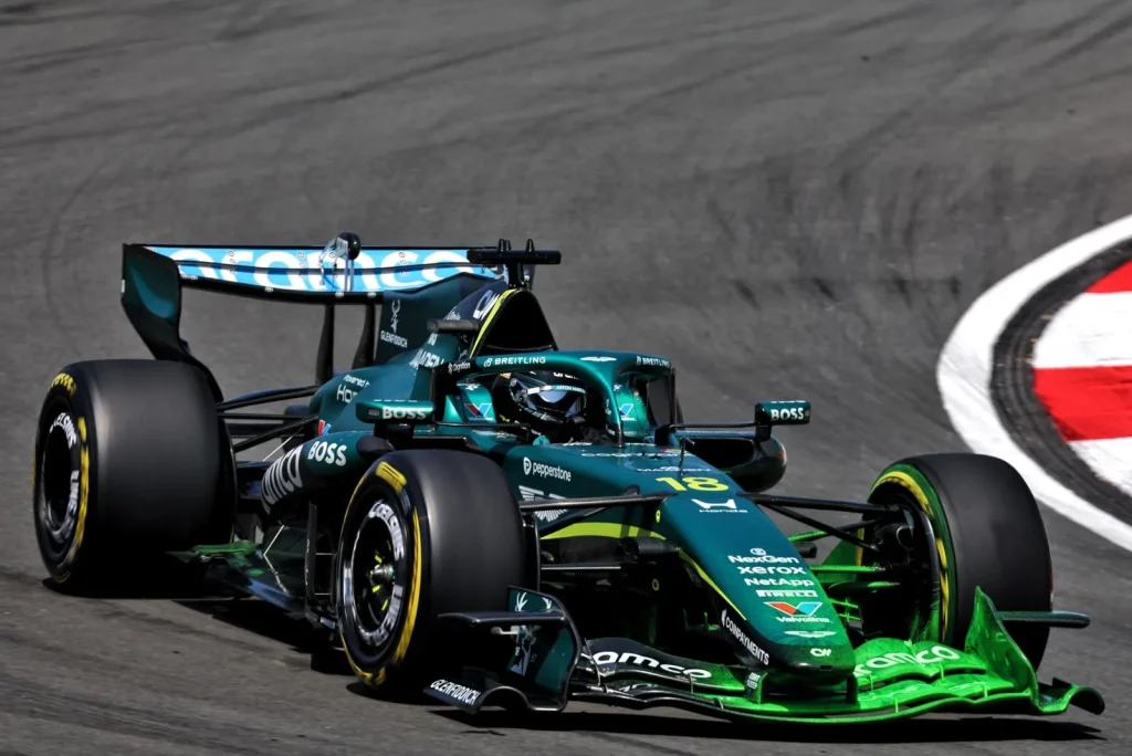 Lance Stroll (CDN) Aston Martin F1 Team AMR26 with flow-vis paint on the front wing.