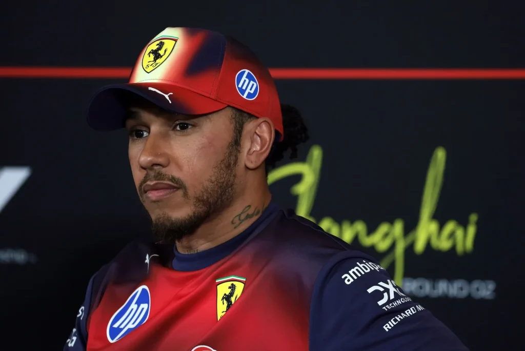 Lewis Hamilton (GBR) Scuderia Ferrari in the post qualifying FIA Press Conference.