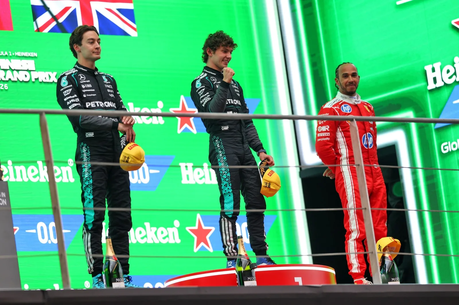 F1: Antonelli is presented as 'Kimi Räikkönen' on the Chinese GP podium