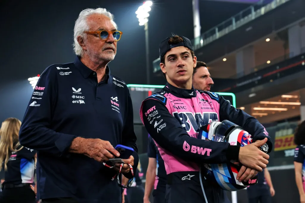 (L to R): Flavio Briatore (ITA) Alpine F1 Team Executive Advisor and Franco Colapinto (ARG) Alpine F1 Team at a team photograph.
