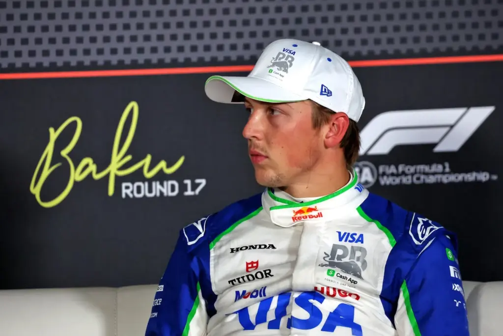 Liam Lawson (NZL) Racing Bulls in the post qualifying FIA Press Conference.