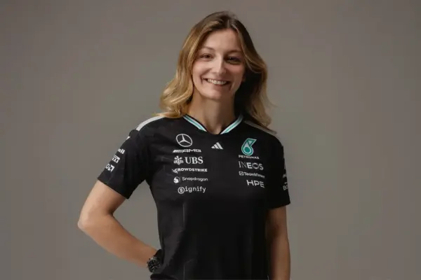 F1: Doriane Pin drives Mercedes W12 at Silverstone