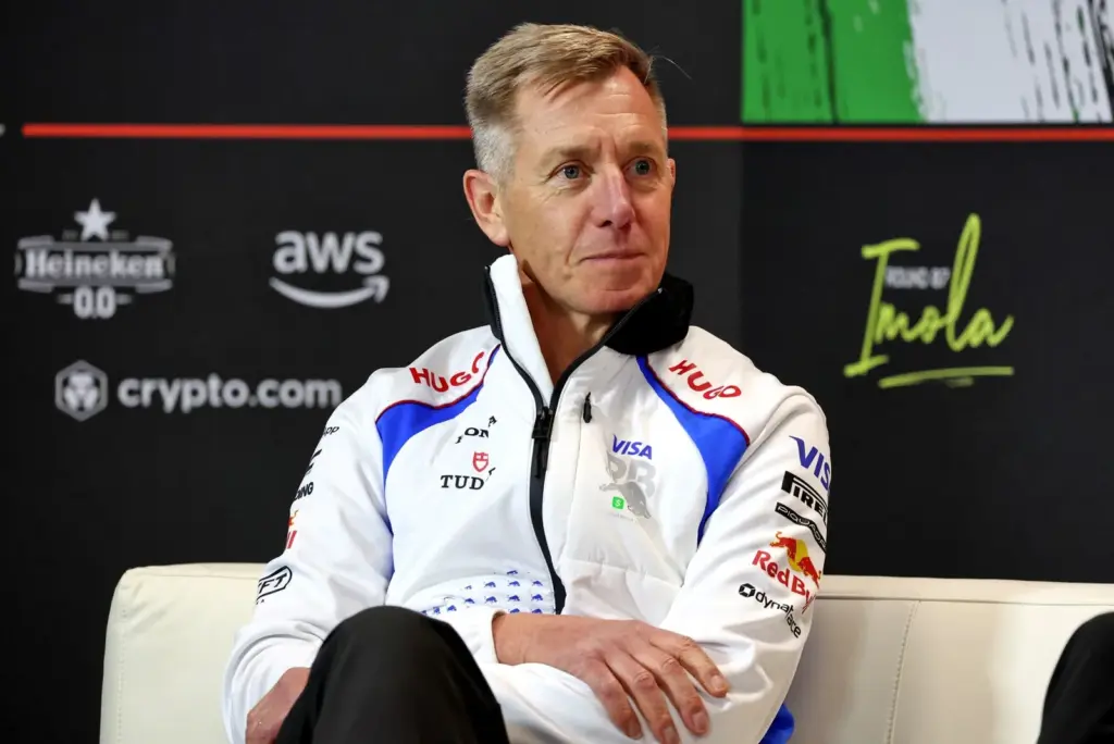 Tim Goss (GBR) Racing Bulls Chief Technical Director in the FIA Press Conference.