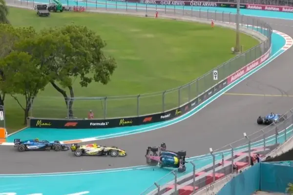 F1: Gasly crashes after collision with Lawson during the Miami GP