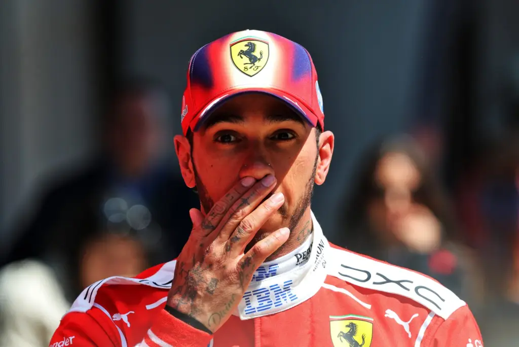 Lewis Hamilton (GBR) Scuderia Ferrari in Sprint parc ferme.