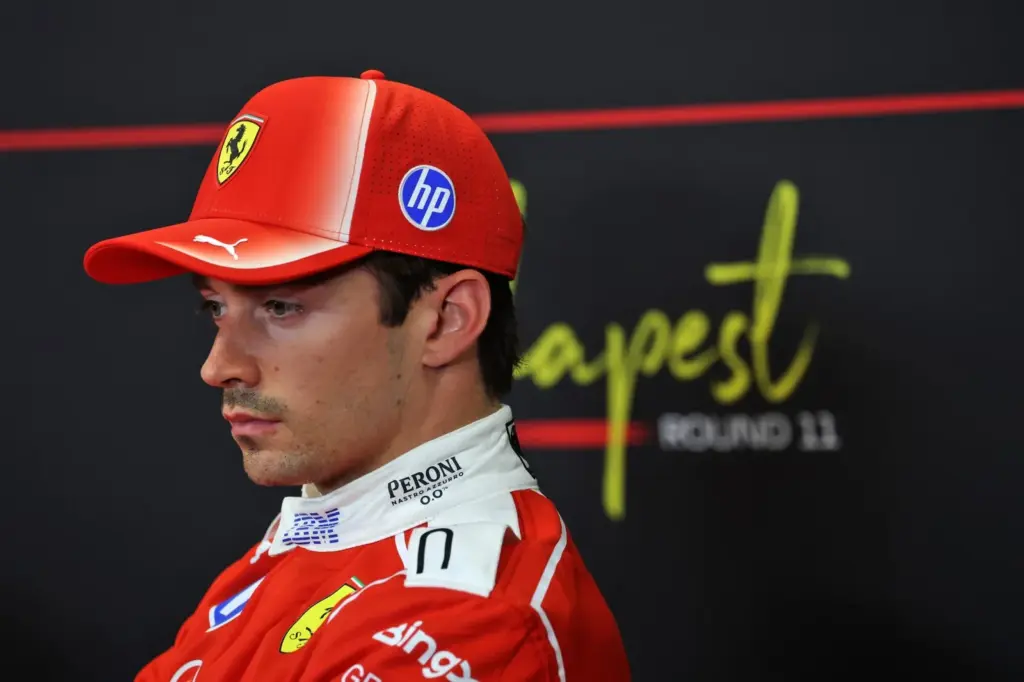 Charles Leclerc (MON) Scuderia Ferrari in the post qualifying FIA Press Conference.