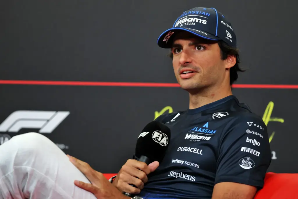 Carlos Sainz (ESP) Williams F1 Team in the FIA Press Conference.