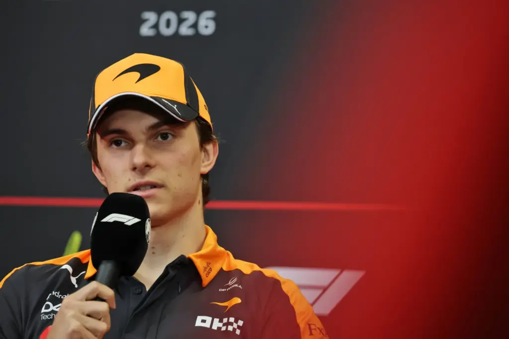Oscar Piastri (AUS) McLaren F1 Team in the FIA Press Conference.