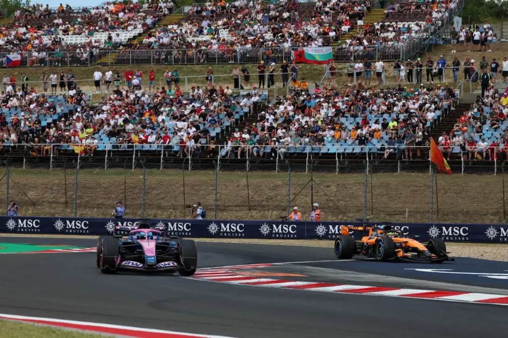 Pierre Gasly (FRA) Alpine F1 Team A526 and Leonardo Fornaroli (ITA) McLaren F1 Team MCL40 Reserve Driver.