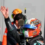 F1: Antonelli celebrates victory in Monza by eating pasta from inside the trophy