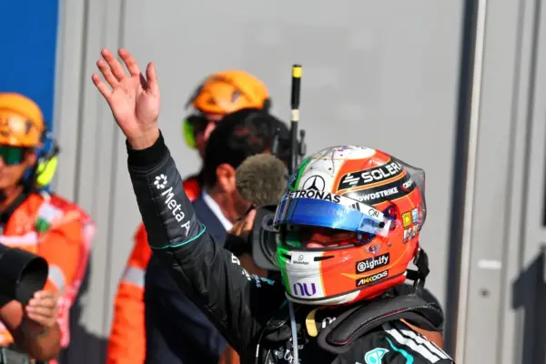 F1: Antonelli celebrates victory in Monza by eating pasta from inside the trophy