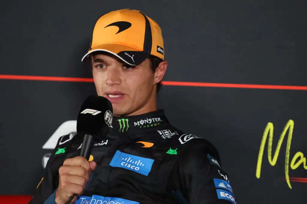 Lando Norris (GBR) McLaren F1 Team in the post qualifying FIA Press Conference.