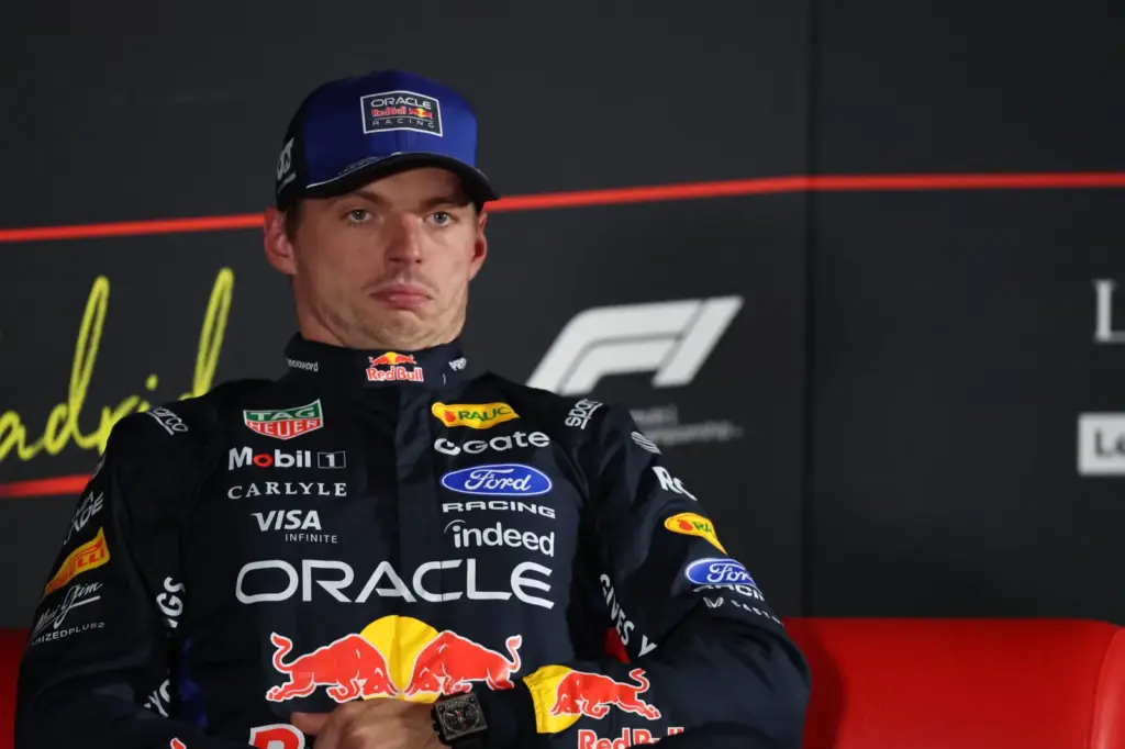 Max Verstappen (NLD) Red Bull Racing in the post qualifying FIA Press Conference.